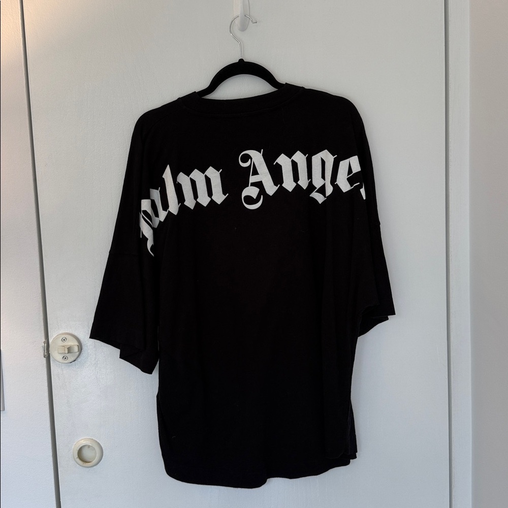 Palm Angels Logo-Print Cotton T-Shirt - Black